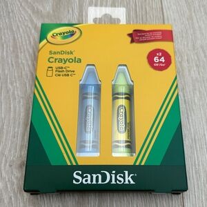 Sandisk Crayola USB-C Flash Drive - Cerulean and Electric Lime - 64GB